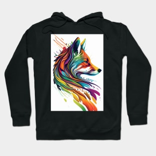 Colorful Fox: Adorable and Cute Wildlife Animals in Vibrant Colors Hoodie